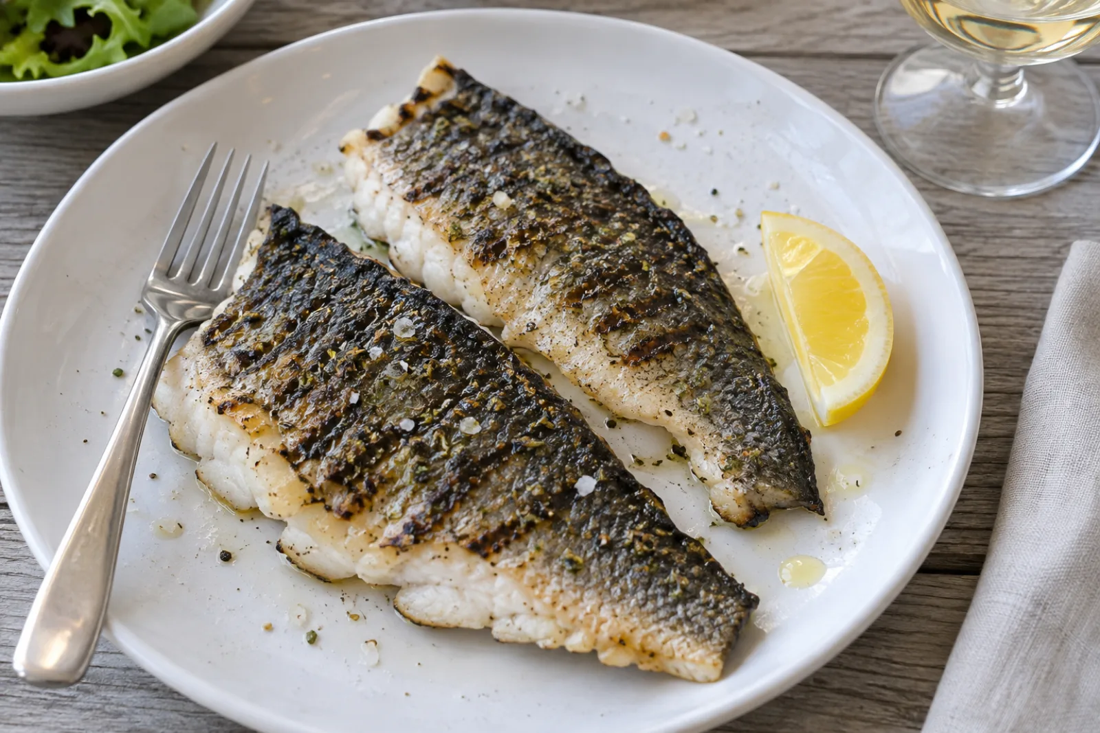Spigola alla Griglia al Sale Aromatico