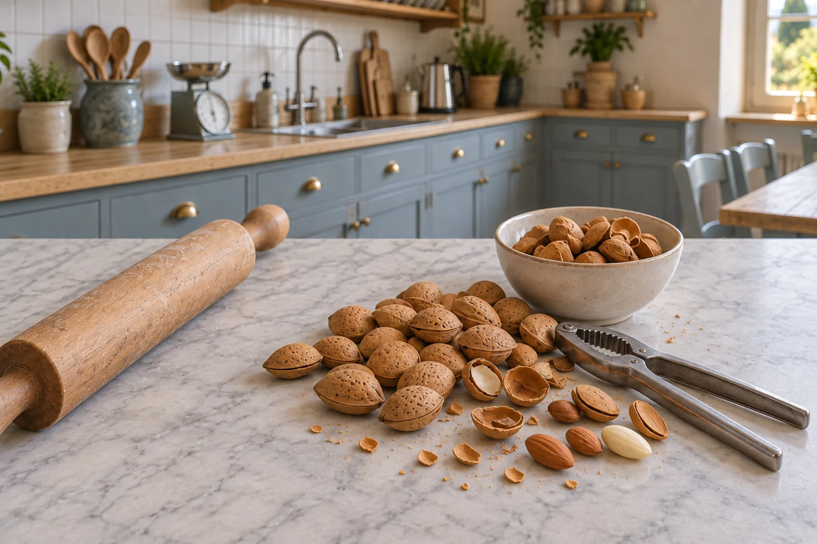 Misto per Biscotti alle Mandorle di Sicilia: gli ingredienti in cucina