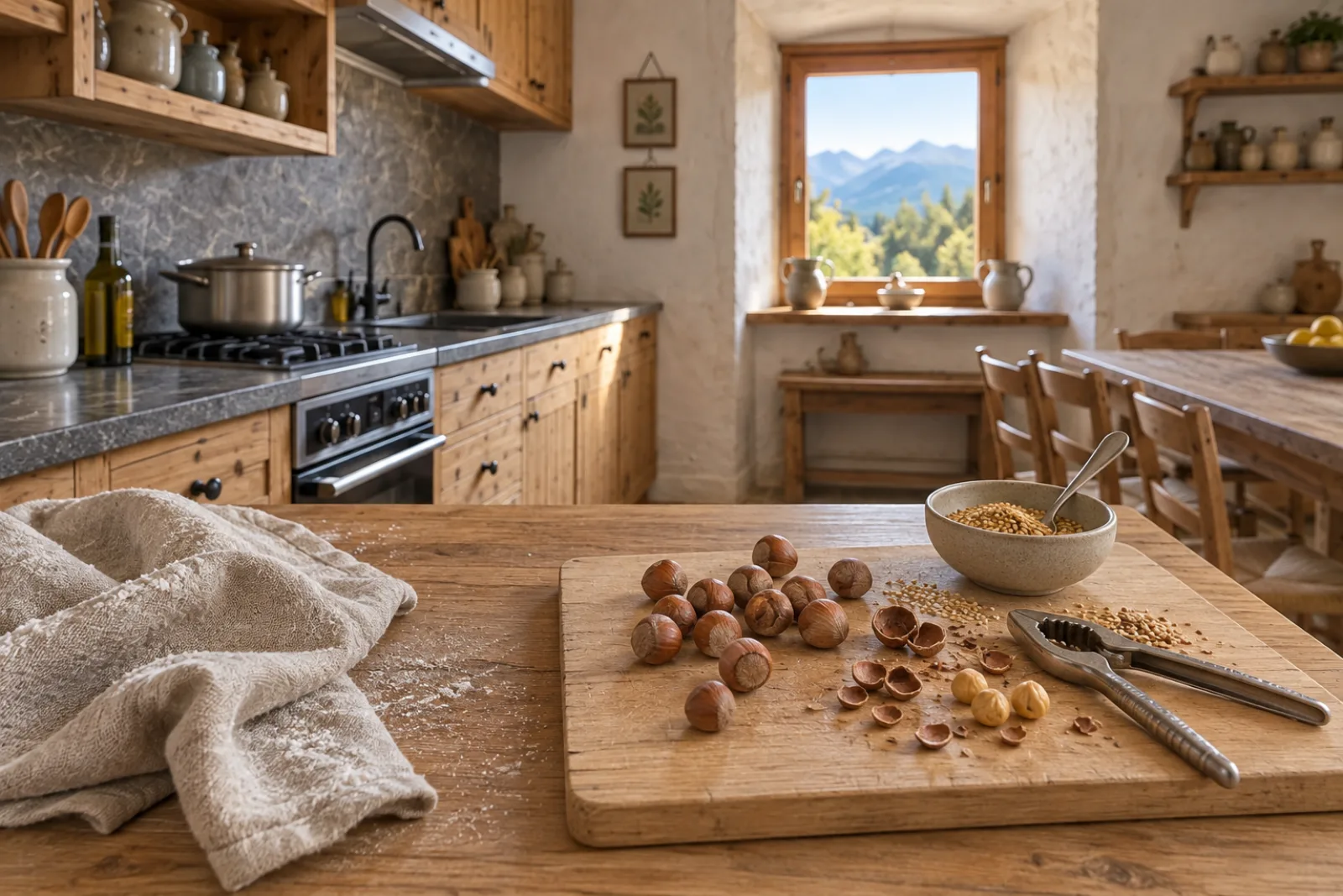 Misto per Pane Alpino con Nocciole del Piemonte e Sesamo di Ispica: gli ingredienti in cucina