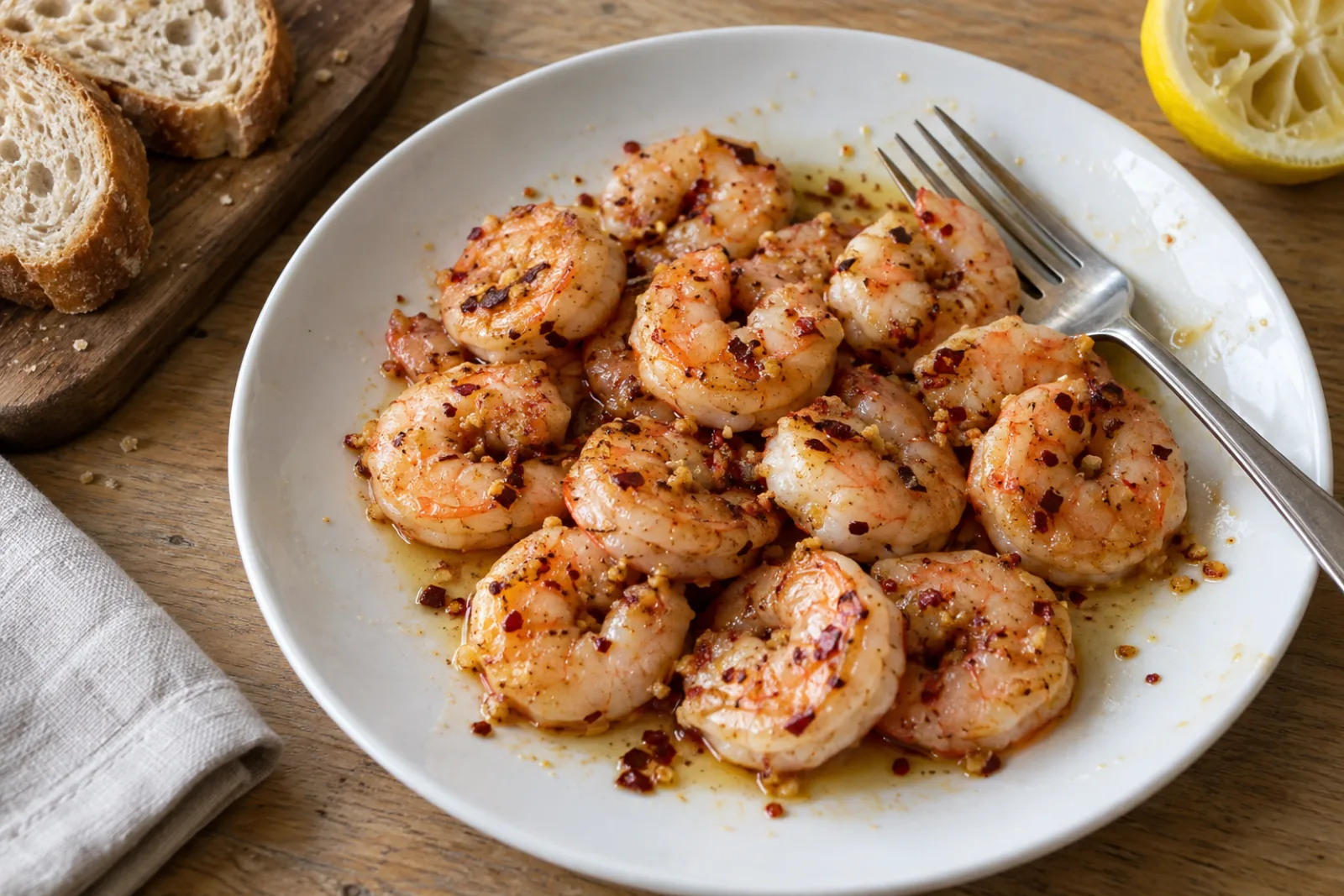 Gamberi all'Aglio e Peperoncino
