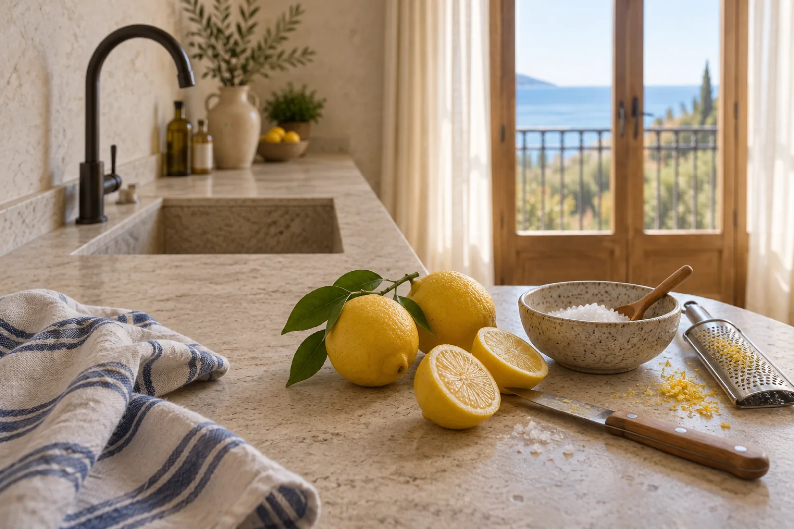 Sale Marino di Trapani al Limone: gli ingredienti in cucina